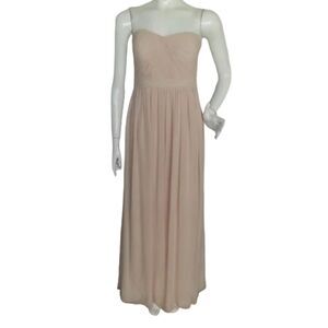 JENNY YOO Gown/Dress, XS/S, Pale Peach, Strapless, Twisted Bust, Layered Chiffon